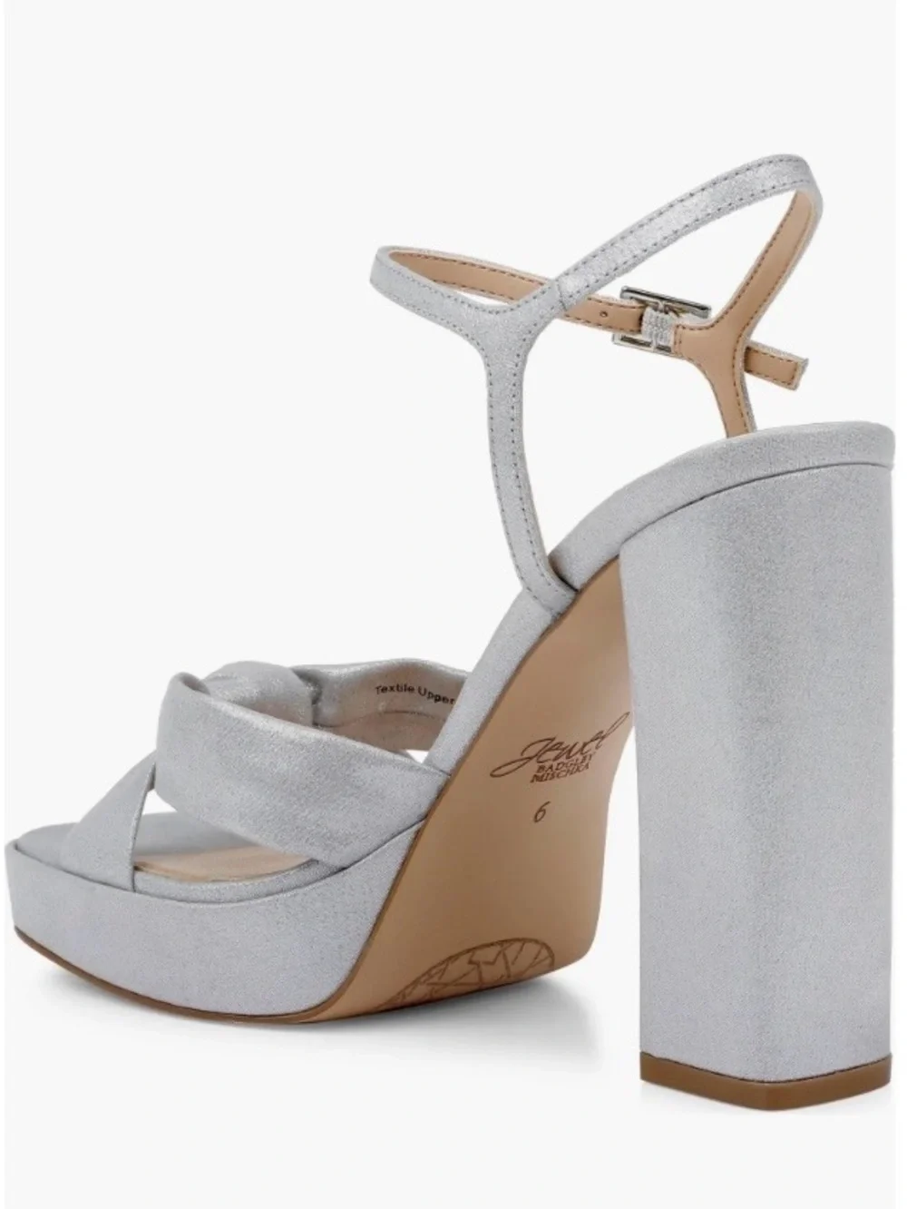 Badgley Mischka Silver Knot Platform Block Heels